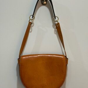 Maje Elegant Tan Leather Shoulder Bag with dust bag